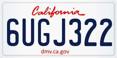 CA license plate 6UGJ322