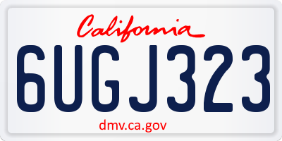 CA license plate 6UGJ323
