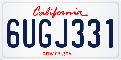 CA license plate 6UGJ331