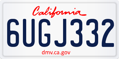 CA license plate 6UGJ332