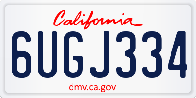CA license plate 6UGJ334