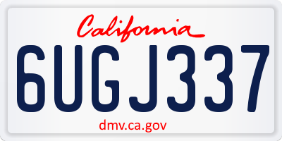 CA license plate 6UGJ337
