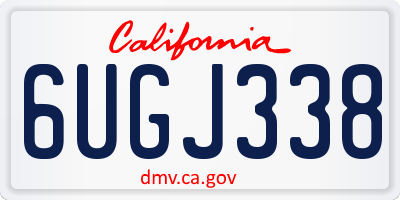 CA license plate 6UGJ338