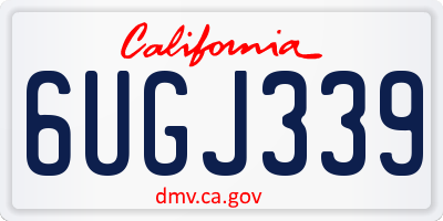 CA license plate 6UGJ339