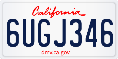 CA license plate 6UGJ346