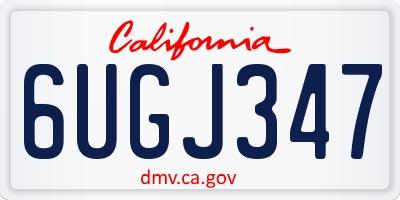 CA license plate 6UGJ347
