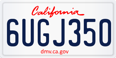 CA license plate 6UGJ350