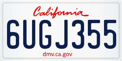 CA license plate 6UGJ355