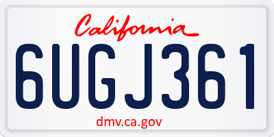CA license plate 6UGJ361