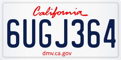 CA license plate 6UGJ364