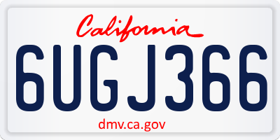 CA license plate 6UGJ366
