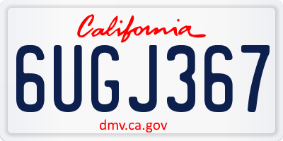 CA license plate 6UGJ367