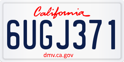 CA license plate 6UGJ371