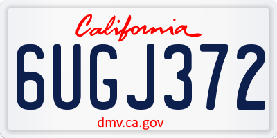 CA license plate 6UGJ372