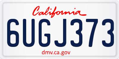 CA license plate 6UGJ373