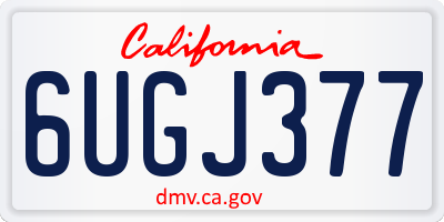 CA license plate 6UGJ377