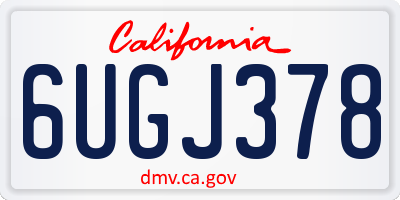CA license plate 6UGJ378