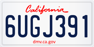 CA license plate 6UGJ391