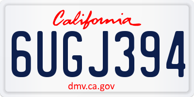 CA license plate 6UGJ394