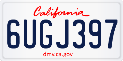 CA license plate 6UGJ397