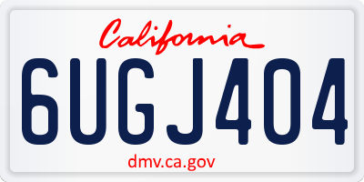 CA license plate 6UGJ404