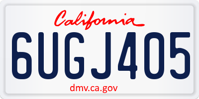 CA license plate 6UGJ405