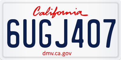 CA license plate 6UGJ407