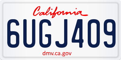CA license plate 6UGJ409