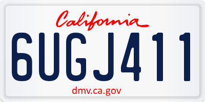 CA license plate 6UGJ411