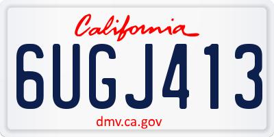 CA license plate 6UGJ413