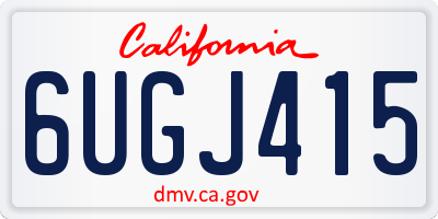 CA license plate 6UGJ415