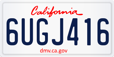 CA license plate 6UGJ416