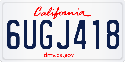 CA license plate 6UGJ418