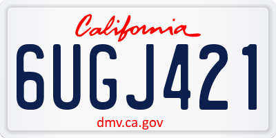 CA license plate 6UGJ421