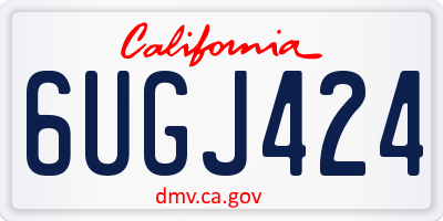 CA license plate 6UGJ424