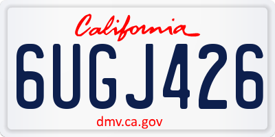 CA license plate 6UGJ426