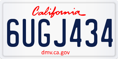 CA license plate 6UGJ434