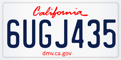 CA license plate 6UGJ435