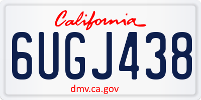 CA license plate 6UGJ438