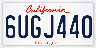 CA license plate 6UGJ440