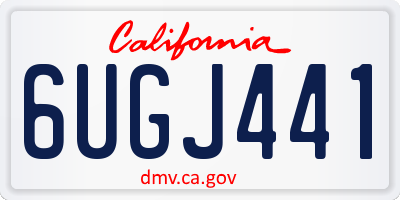 CA license plate 6UGJ441