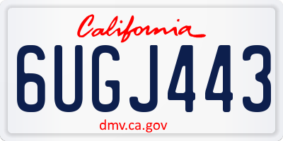 CA license plate 6UGJ443