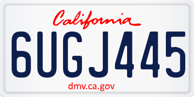 CA license plate 6UGJ445