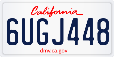 CA license plate 6UGJ448