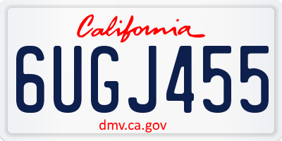 CA license plate 6UGJ455