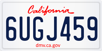 CA license plate 6UGJ459