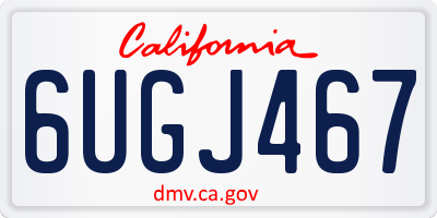CA license plate 6UGJ467