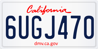 CA license plate 6UGJ470