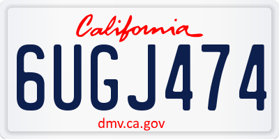 CA license plate 6UGJ474