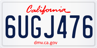 CA license plate 6UGJ476